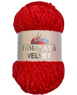 HİMALAYA - Himalaya Velvet Kadife İp 90018 Kırmızı HİMALAYA - Himalaya Velvet Kadife İp 90018 Kırmızı