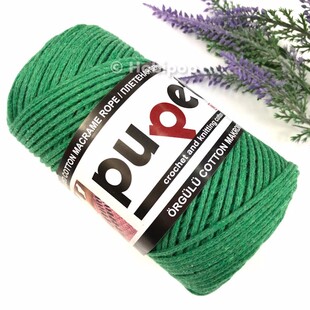 PUPPETS - İnce Pamuk Makrome Örgü İpi 250 g Benetton Yeşil PUPPETS - İnce Pamuk Makrome Örgü İpi 250 g Benetton Yeşil