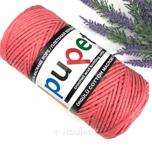 PUPPETS - İnce Pamuk Makrome Örgü İpi 250 g Mercan