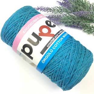PUPPETS - İnce Pamuk Makrome Örgü İpi 250 g Turkuaz PUPPETS - İnce Pamuk Makrome Örgü İpi 250 g Turkuaz