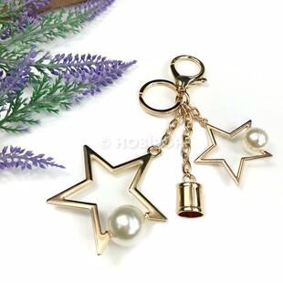 HOBİPOP - İncili Yıldız Çanta Süsü Altın Renk