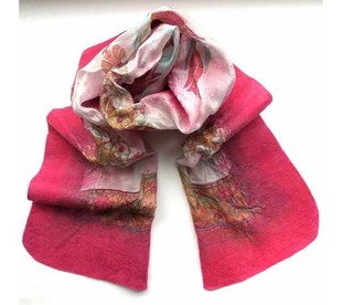 HOBİPOP - Saf Yün & İpek Atkı Pembe