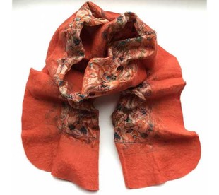 HOBİPOP - Saf Yün & İpek Atkı Turuncu