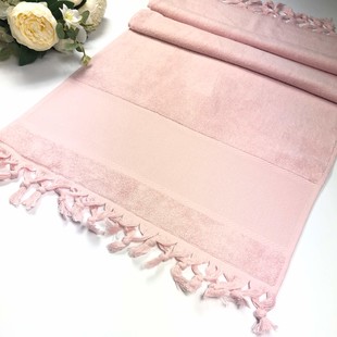 GLAMOUR - İşlemelik Etaminli Bağlama Saçaklı Havlu Bukle 50x90 Pudra GLAMOUR - İşlemelik Etaminli Bağlama Saçaklı Havlu Bukle 50x90 Pudra