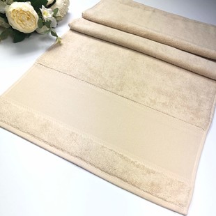 GLAMOUR - İşlemelik Etaminli Bukle Havlu 50x90 Kapiçino