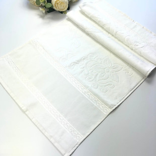 GLAMOUR - İşlemelik Etaminli Havlu 50x90 Kadife Kırık Beyaz GLAMOUR - İşlemelik Etaminli Havlu 50x90 Kadife Kırık Beyaz