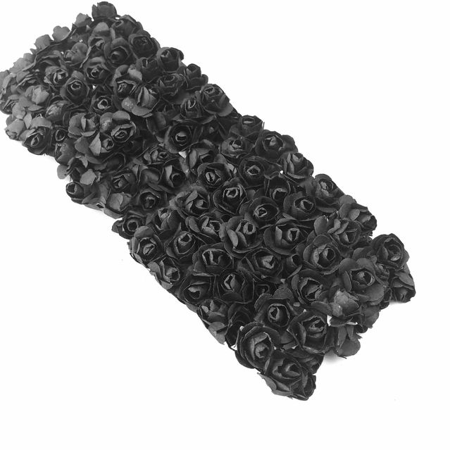 Kağıt Gül Süsleme Çiçeği 144 lü Siyah