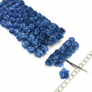 Kağıt Gül Süsleme Çiçeği 144 lü K.Mavi - Thumbnail