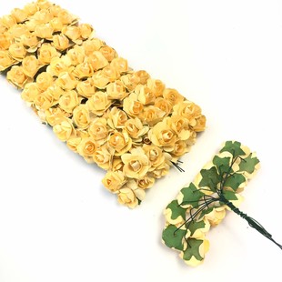 Kağıt Gül Süsleme Çiçeği 144 lü Kavuniçi - Thumbnail