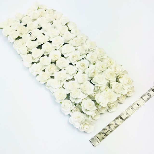 Kağıt Gül Süsleme Çiçeği 144 lü Kırık Beyaz