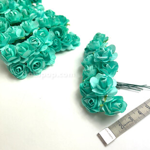 HOBİPOP - Kağıt Gül Süsleme Çiçeği 144 lü Mint HOBİPOP - Kağıt Gül Süsleme Çiçeği 144 lü Mint