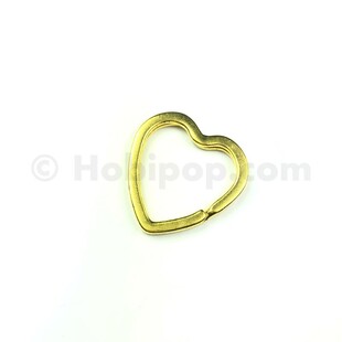 Kalp Anahtarlık Halkası 30 mm Gold - Thumbnail
