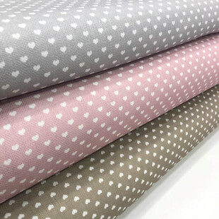 ETUVAL - Kalp Baskılı Linen Etamin Kumaş ETUVAL - Kalp Baskılı Linen Etamin Kumaş