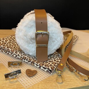 HOBİPOP - Kanvas Teddy Çanta Yapım Seti Kırık Beyaz İnce Askılı