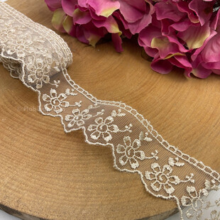 HOBİPOP - Kapiçino Organze Güpür Dantel Papatya HOBİPOP - Kapiçino Organze Güpür Dantel Papatya