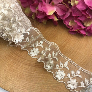 HOBİPOP - Kapiçino Organze Güpür Dantel Yaprak HOBİPOP - Kapiçino Organze Güpür Dantel Yaprak