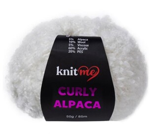 KNİT ME - Knit Me Curly Alpaca Bukle İp KC01 Beyaz KNİT ME - Knit Me Curly Alpaca Bukle İp KC01 Beyaz