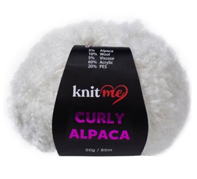 Knit Me Curly Alpaca Bukle İp KC01 Beyaz