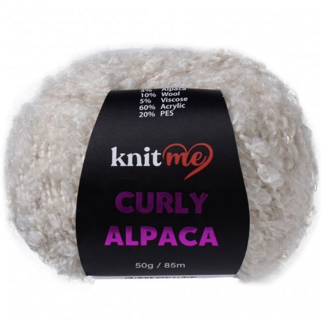 Knit Me Curly Alpaca Bukle İp KC02 Krem