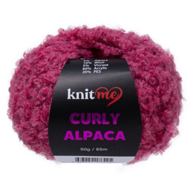 Knit Me Curly Alpaca Bukle İp KC05 Fuşya
