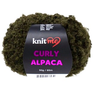 KNİT ME - Knit Me Curly Alpaca Bukle İp KC06 Haki KNİT ME - Knit Me Curly Alpaca Bukle İp KC06 Haki