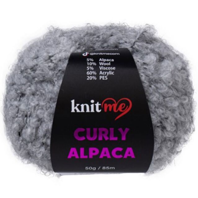 Knit Me Curly Alpaca Bukle İp KC08 Gri