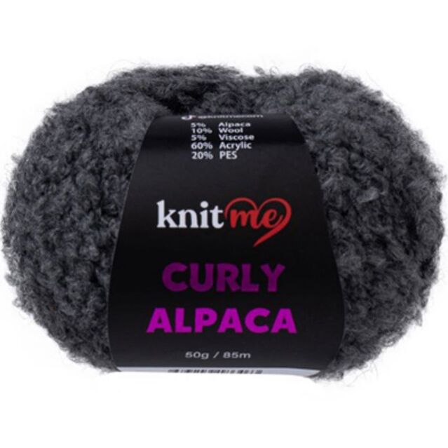 Knit Me Curly Alpaca Bukle İp KC09 Füme