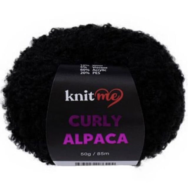 Knit Me Curly Alpaca Bukle İp KC12 Siyah