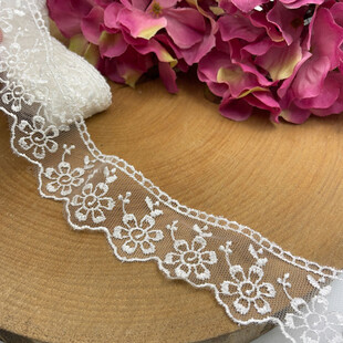 HOBİPOP - Krem Organze Güpür Dantel Papatya 9 Metre Top HOBİPOP - Krem Organze Güpür Dantel Papatya 9 Metre Top