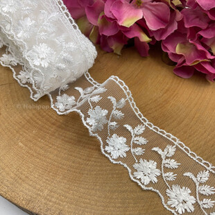 HOBİPOP - Krem Organze Güpür Dantel Yaprak HOBİPOP - Krem Organze Güpür Dantel Yaprak