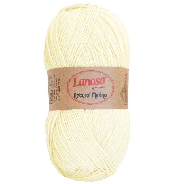 Lanoso Natural Merino Yünlü Örgü İpliği 901