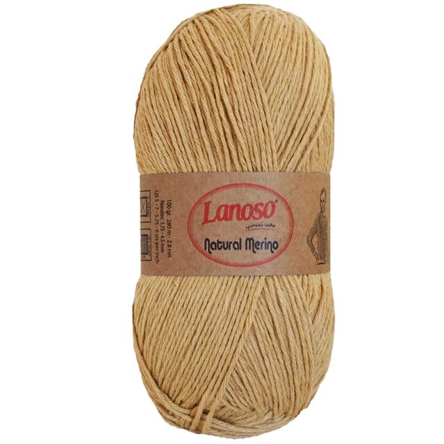 Lanoso Natural Merino Yünlü Örgü İpliği 905