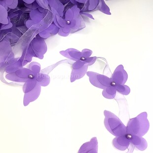 HOBİPOP - Lazer Kesim Şifon Kelebek Lila