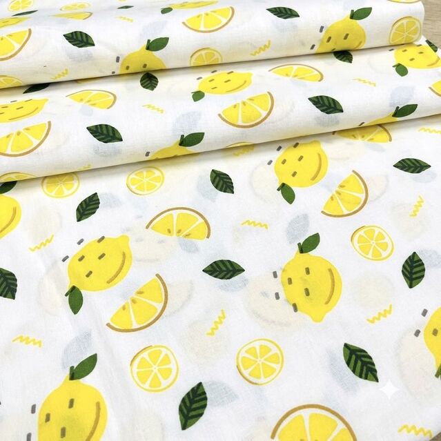 Limonlar Poplin Pamuklu Kumaş 50x120 cm
