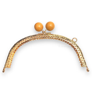 HOBİPOP - Metal Çanta Klipsi Çanta Bursu Hardal Top Başlı 17 cm Gold HOBİPOP - Metal Çanta Klipsi Çanta Bursu Hardal Top Başlı 17 cm Gold