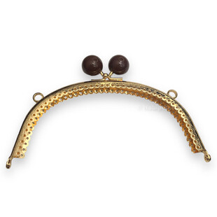 HOBİPOP - Metal Çanta Klipsi Çanta Bursu Kahve Top Başlı 17 cm Gold HOBİPOP - Metal Çanta Klipsi Çanta Bursu Kahve Top Başlı 17 cm Gold