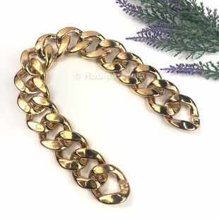 HOBİPOP - Metal Görünümlü Akrilik Zincir Çanta Sapı Eskitme Altın Renk