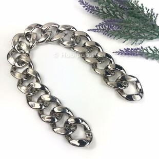 HOBİPOP - Metal Görünümlü Akrilik Zincir Çanta Sapı Eskitme Gümüş Renk HOBİPOP - Metal Görünümlü Akrilik Zincir Çanta Sapı Eskitme Gümüş Renk