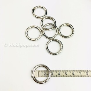 Metal Yaylı Çanta Halkası Gümüş 2.5 cm - Thumbnail