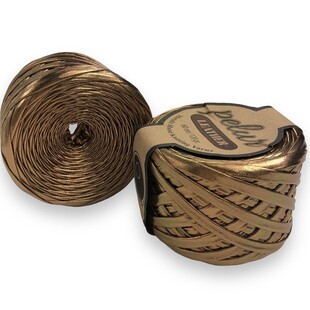  - Metalik Penye Deri İp Bronz