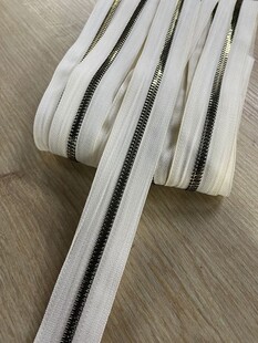 HOBİPOP - Metrelik Metal Görünümlü Gold Dişli Çanta Fermuarı Krem HOBİPOP - Metrelik Metal Görünümlü Gold Dişli Çanta Fermuarı Krem