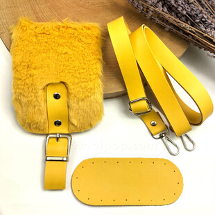 HOBİPOP - Mini Peluş Kürk Kapaklı Çanta Seti Hardal HOBİPOP - Mini Peluş Kürk Kapaklı Çanta Seti Hardal