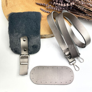 HOBİPOP - Mini Peluş Kürk Kapaklı Çanta Seti Koyu Gri HOBİPOP - Mini Peluş Kürk Kapaklı Çanta Seti Koyu Gri