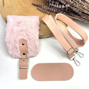 HOBİPOP - Mini Peluş Kürk Kapaklı Çanta Seti Pudra HOBİPOP - Mini Peluş Kürk Kapaklı Çanta Seti Pudra
