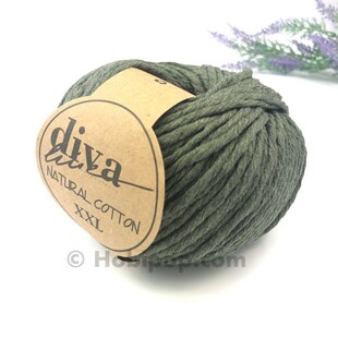 DİVA - Natural Cotton XXL Tarama Makrome İpi Haki Yeşil DİVA - Natural Cotton XXL Tarama Makrome İpi Haki Yeşil