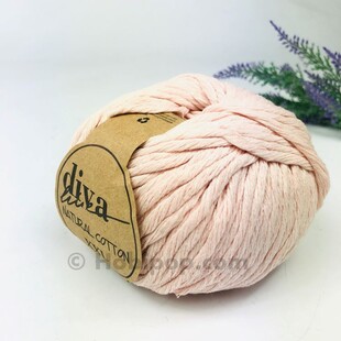 DİVA - Natural Cotton XXL Tarama Makrome İpi Soft Pudra