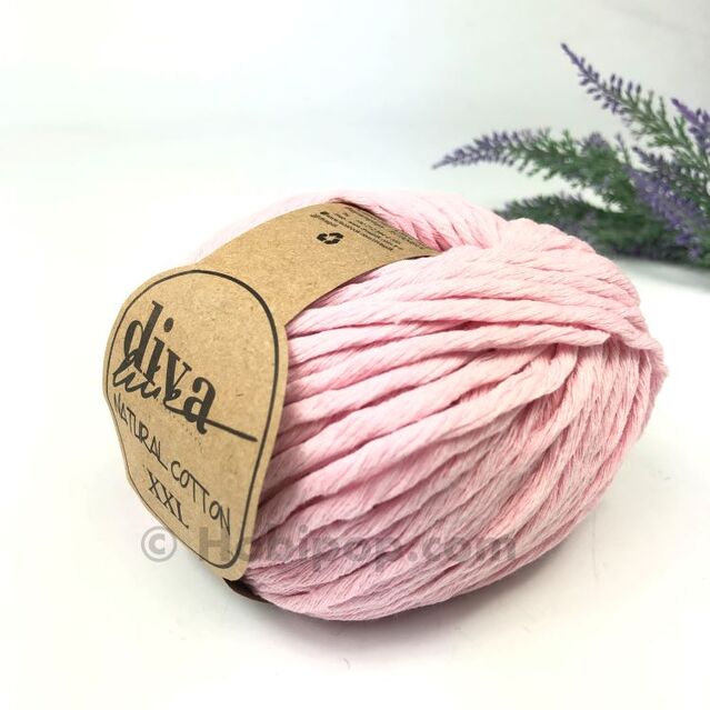 Natural Cotton XXL Tarama Makrome İpi Toz Pembe