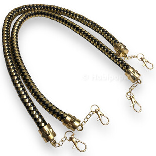 HOBİPOP - Örgü Hortum Çanta Sapı Gold Siyah HOBİPOP - Örgü Hortum Çanta Sapı Gold Siyah