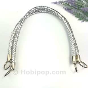 HOBİPOP - Örgü Hortum Çanta Sapı Gümüş Renk HOBİPOP - Örgü Hortum Çanta Sapı Gümüş Renk