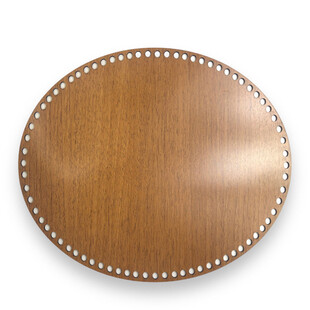 HOBİPOP - Oval Ahşap Örgü Tepsi Tabanı 30x35 CM